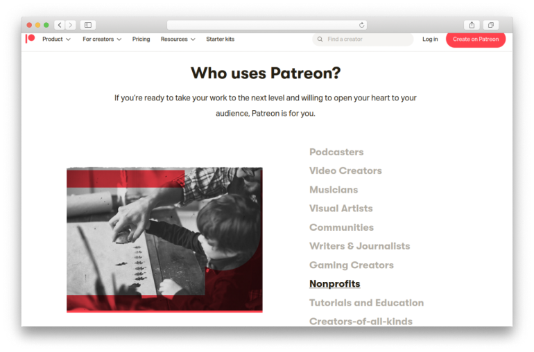 Crowdfunding platform patreon