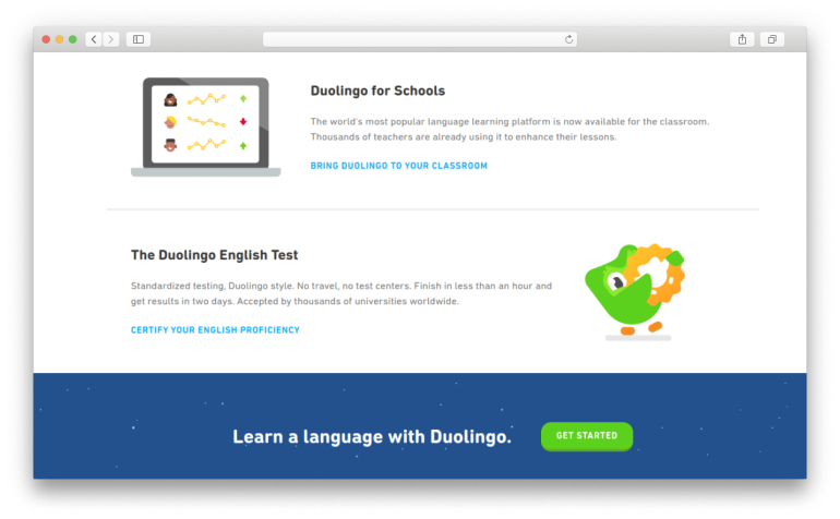 The kids language learning app called duolingo